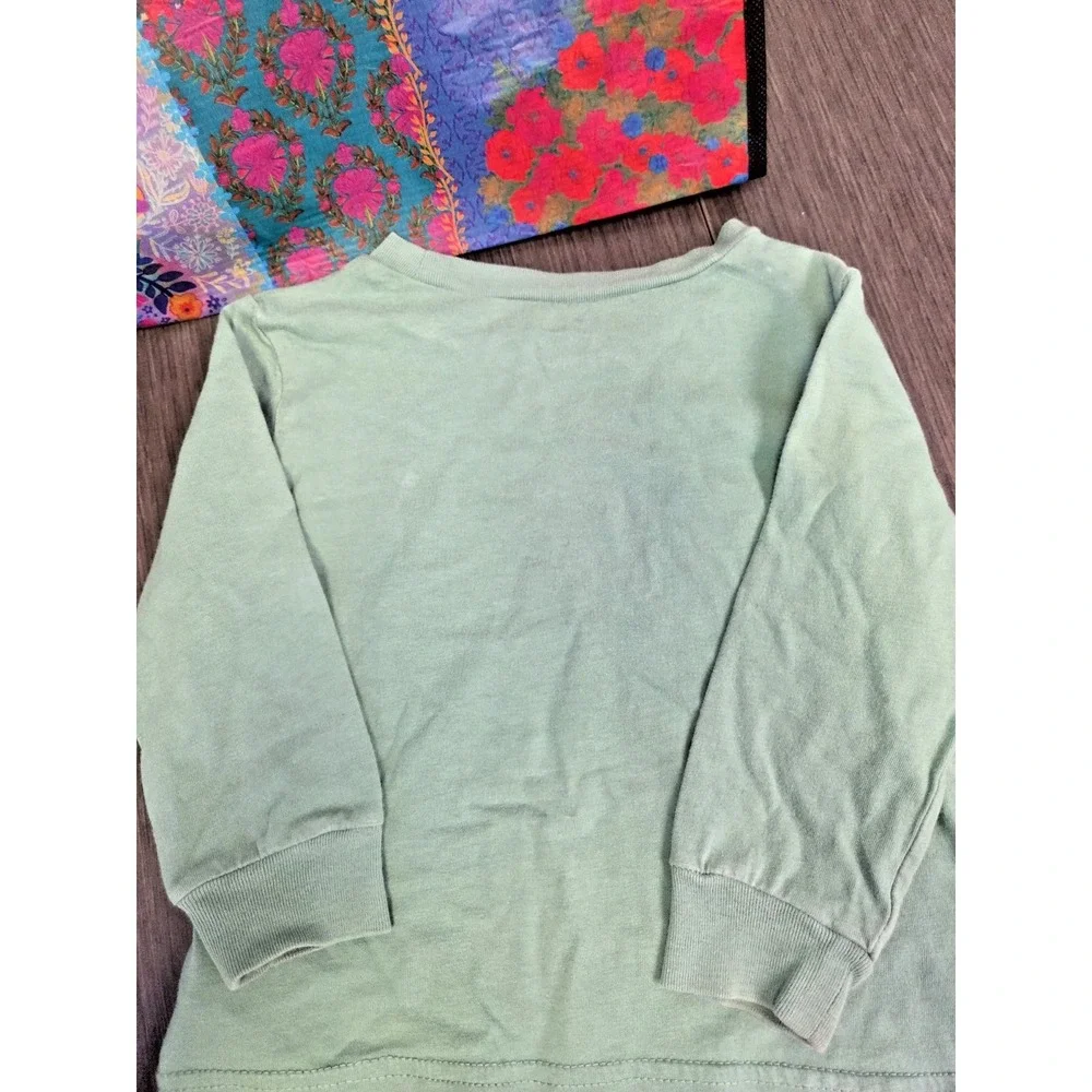 RALPH LAUREN Baby Boy 18M Green T-Shirt Long‎ Sleeve Embroidered Pony Logo